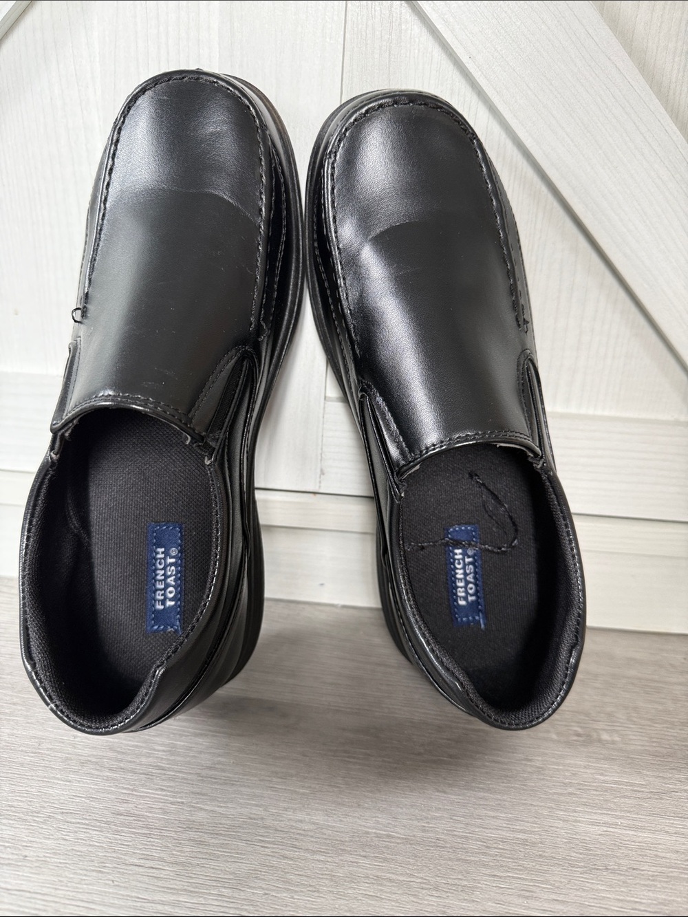 French Toast Black Slip-On Loafers for boys
